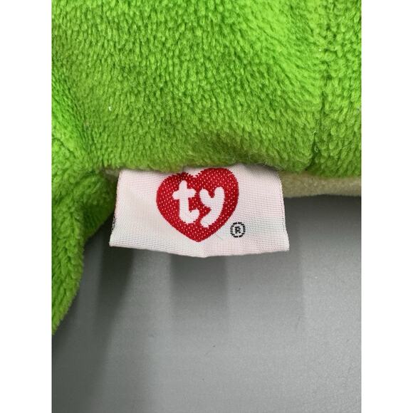 Vintage TY 1996 Pillow Pal Ribbit The Green Frog Plush 12” Stuffed Animal - Picture 6 of 8